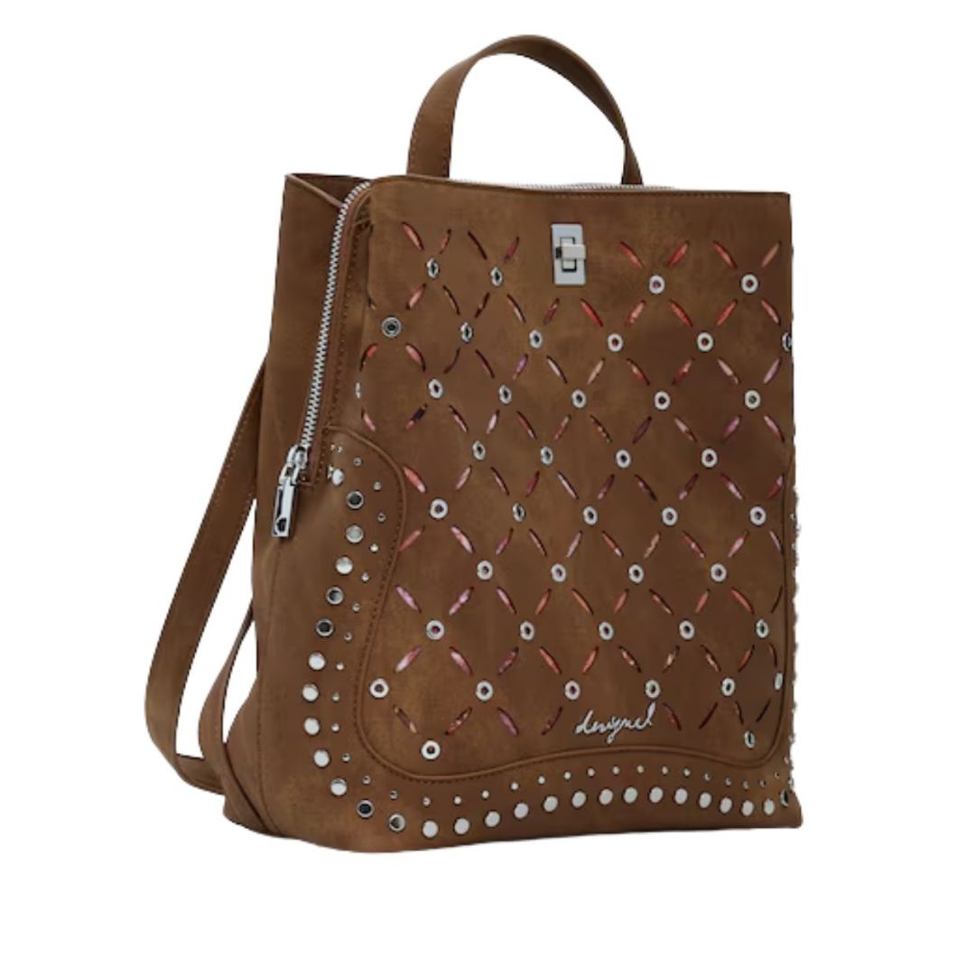 Desigual Back Yankee Metal Patch Sumy Mini Camel Backpack