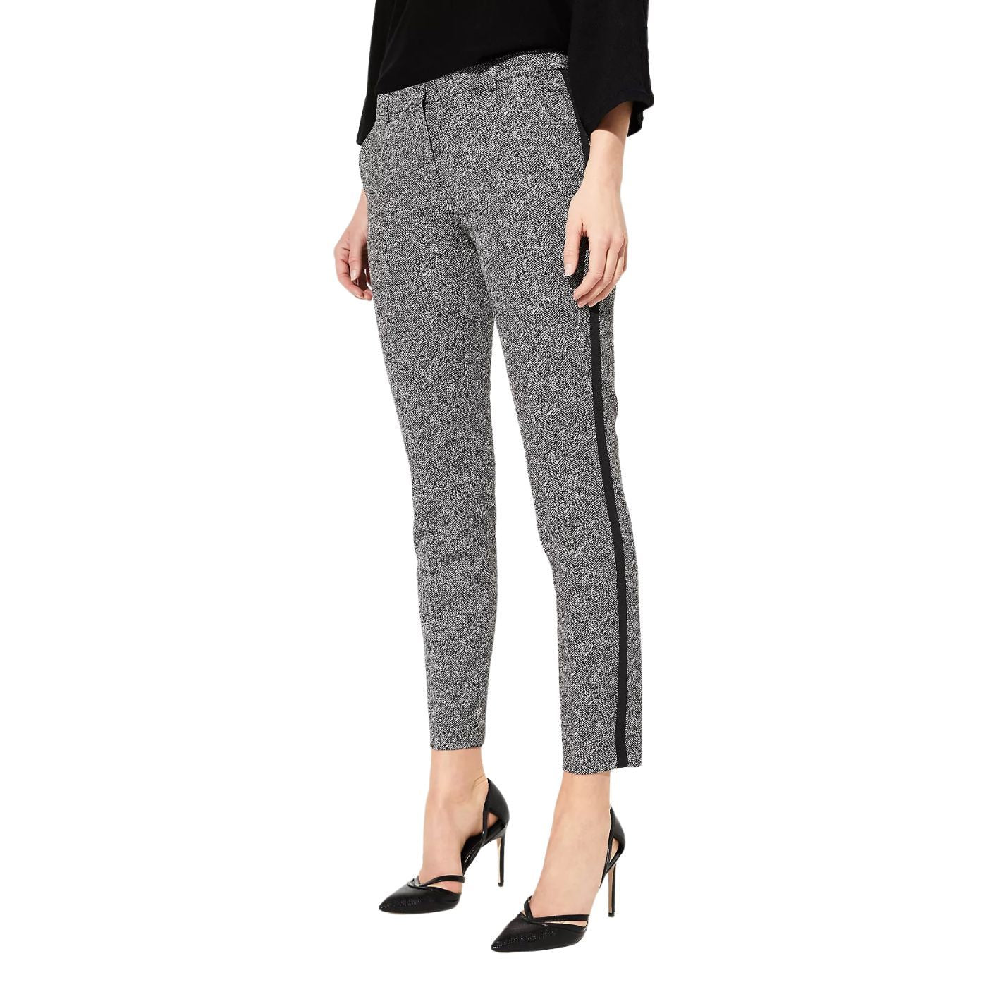 s.Oliver Comma Trousers | Black-White