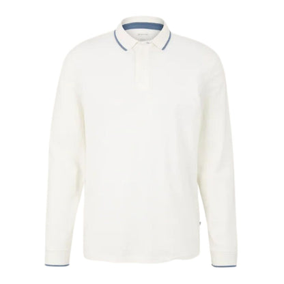 Tom Tailor Long Sleeve Polo Shirt | White