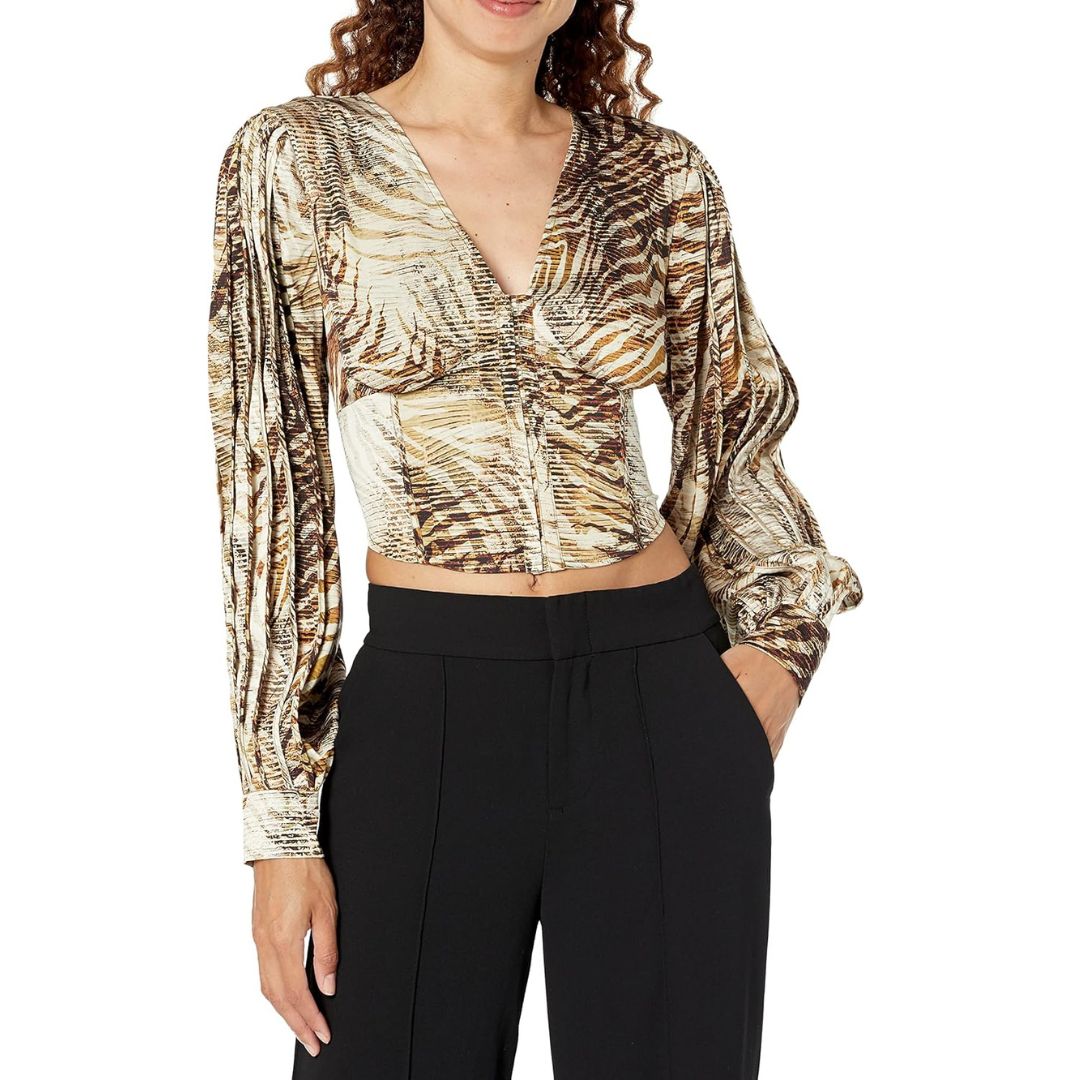 Guess Blúz | Barna mintás