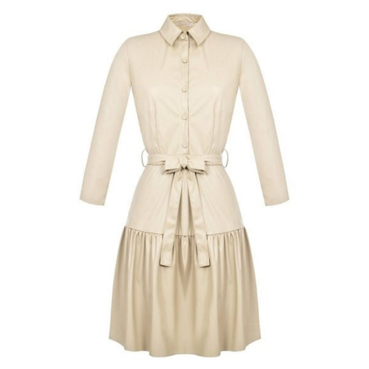 Rinascimento Eco Leather Dress | Beige