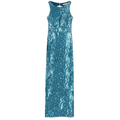 Rinascimento Sequin Maxi Dress | Blue