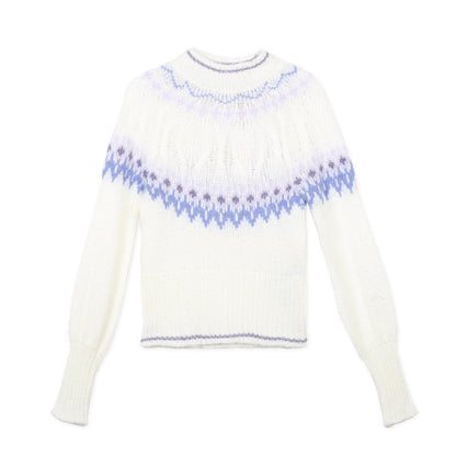 Rinascimento Knitted Pulover | White Purple